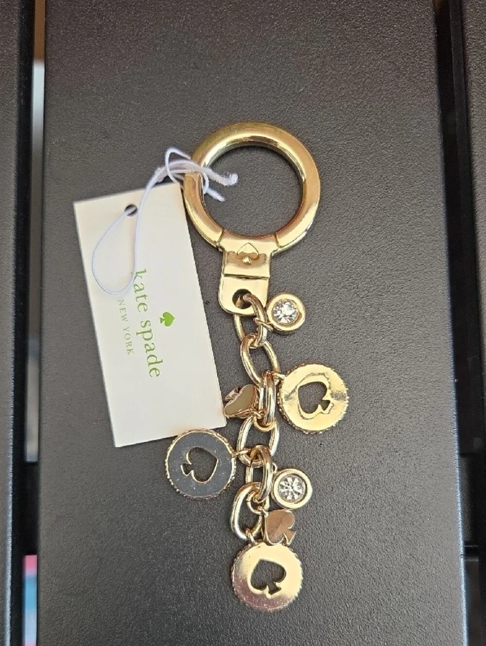 kate spade Gold-Tone Clover & Cutout Charm Keyring - Picture 3 of 5